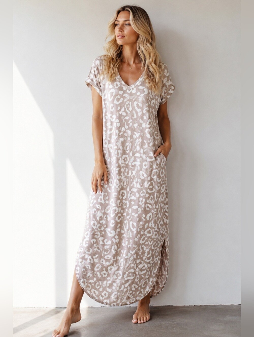 Dare To Be Cheetah Caftan Dress - Medium